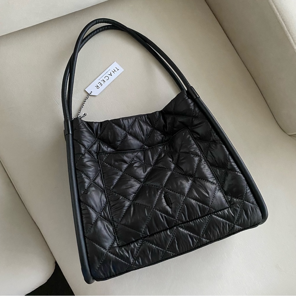 Thacker Quilted Black Tote Bag